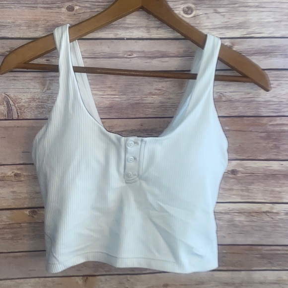 Lululemon Align Ribbed Henley Crop Top Size 4 - Picture 2 of 8